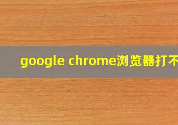 google chrome浏览器打不开